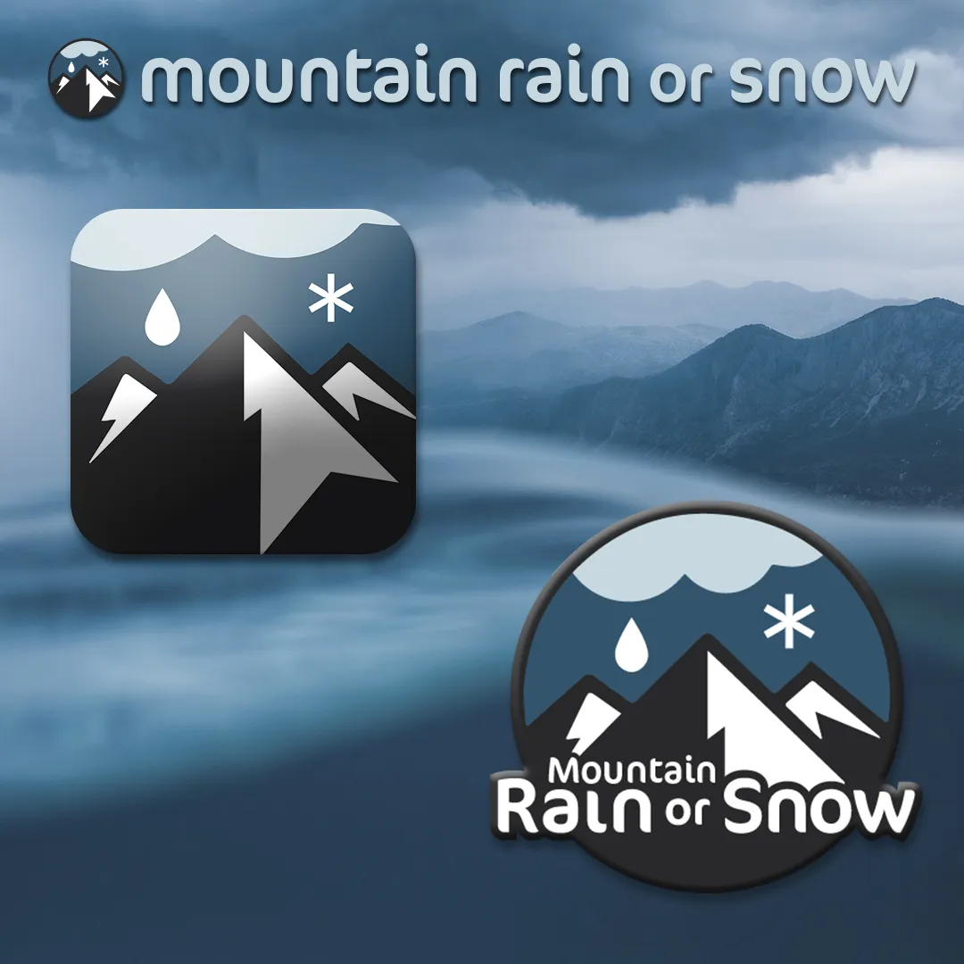 Mountain Rain or Snow logo and app icon